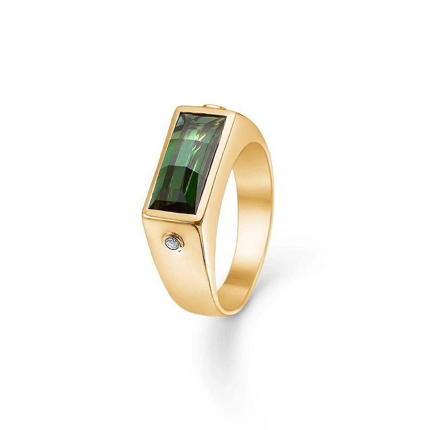 MADS Z | 1546080 | GREEN SECRET ring - 14 kt guld m. grøn turmalin