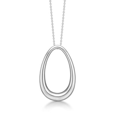 MADS Z | 2120039 | OPEN ELLIPSE halskæde i sølv
