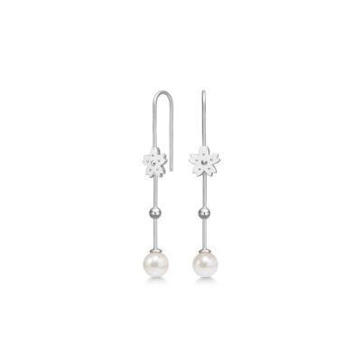 POLAR JEWELRY | SAK-EH-SL-WP-00121 | Sakura Hanging Pearl øreringe - sølv