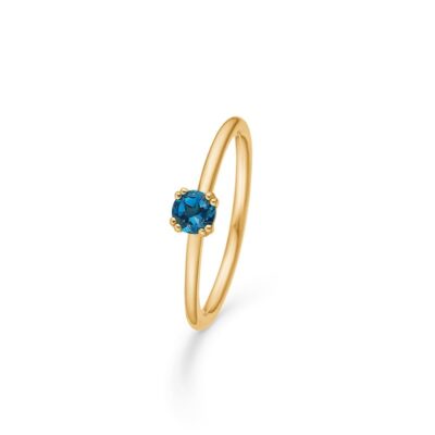 Mads Z | 1546051 | POETRY SOLITAIRE LONDON BLUE ring - 14 kt. guld