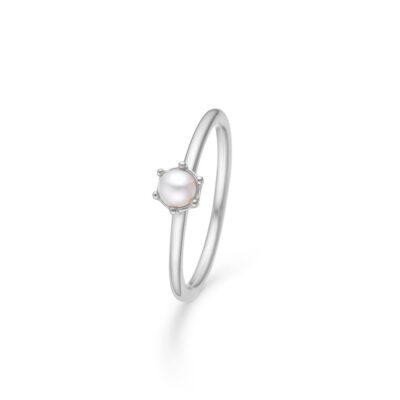Mads Z | 2143050 | POETRY SOLITAIRE PEARL ring - sølv