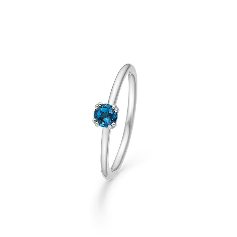Mads Z | 2146051 | POETRY SOLITAIRE LONDON BLUE ring - sølv