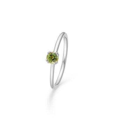 Mads Z | 2146053 | POETRY SOLITAIRE PERIDOT ring - sølv