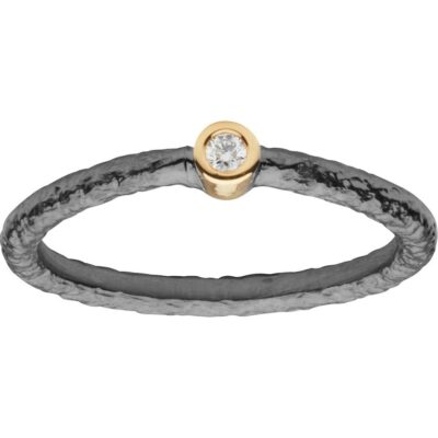 WILLE JEWELLERY | FR2RY-1W | Flawless ring - sort rhodineret sølv